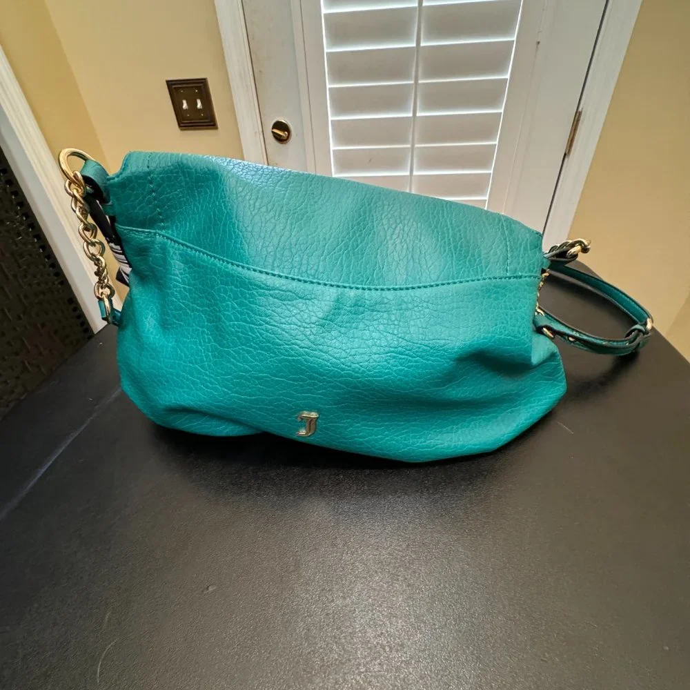 Juicy Couture faux leather teal crossbody bag